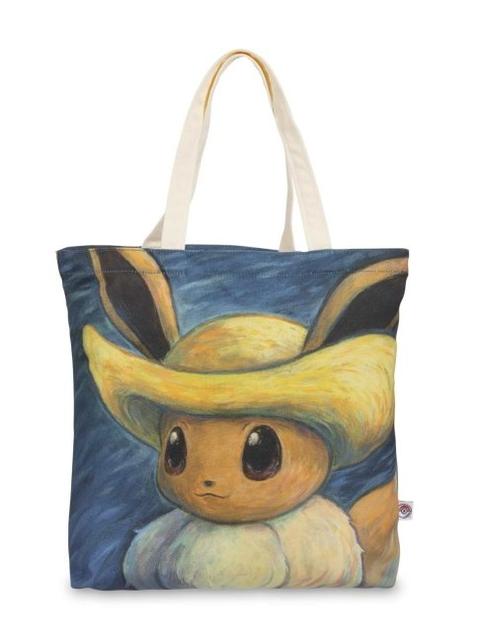 Pokémon Center × Van Gogh Museum: Eevee Inspired by Self-Portrait with Straw Hat Canvas Tote Bag