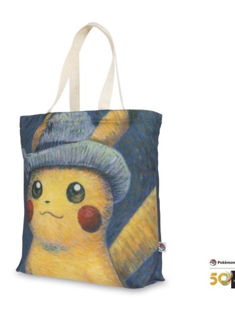 Pokémon Center × Van Gogh Museum: Pikachu Inspired by Self-Portrait with Grey Felt Hat Canvas Tote Bag