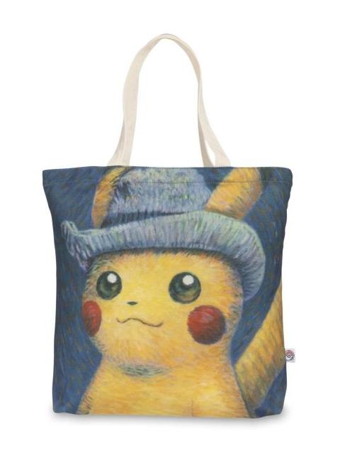 Pokémon Center × Van Gogh Museum: Pikachu Inspired by Self-Portrait with Grey Felt Hat Canvas Tote Bag