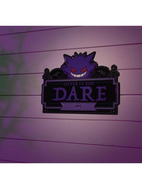 Gengar 'Enter if You Dare' Pokémon Halloween Metal Sign