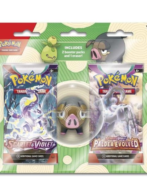 Pokémon TCG: 2 Booster Packs & Lechonk Eraser