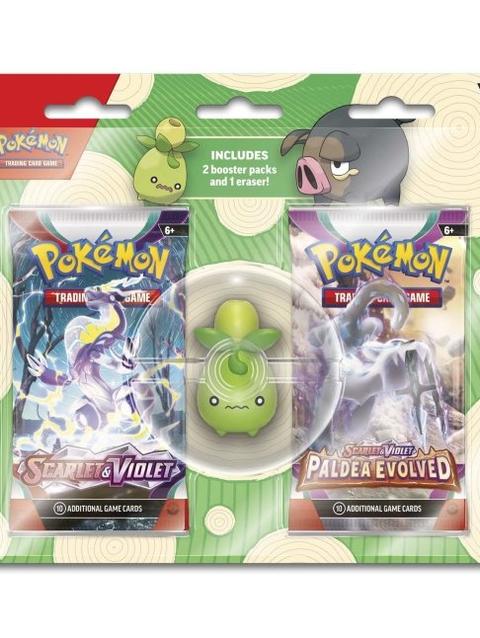 Pokémon TCG: 2 Booster Packs & Smoliv Eraser