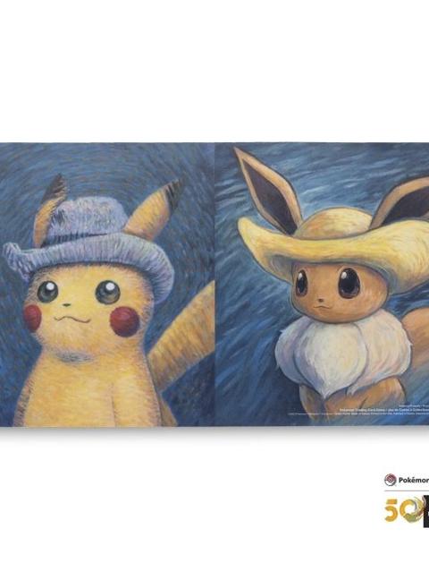 Pokémon Center × Van Gogh Museum: Pikachu & Eevee Inspired by Vincent's Self-Portraits Playmat