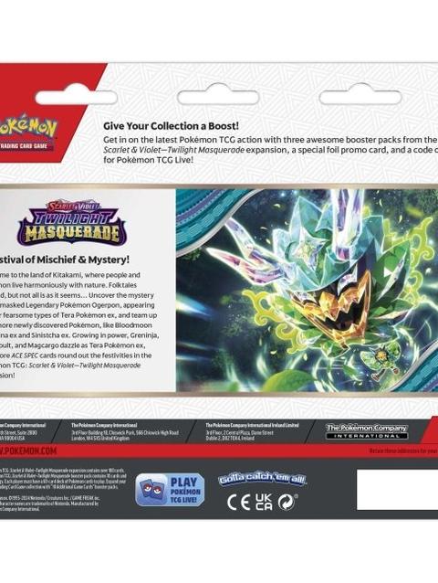 Pokémon TCG: Scarlet & Violet-Twilight Masquerade 3 Booster Packs & Snorlax Promo Card