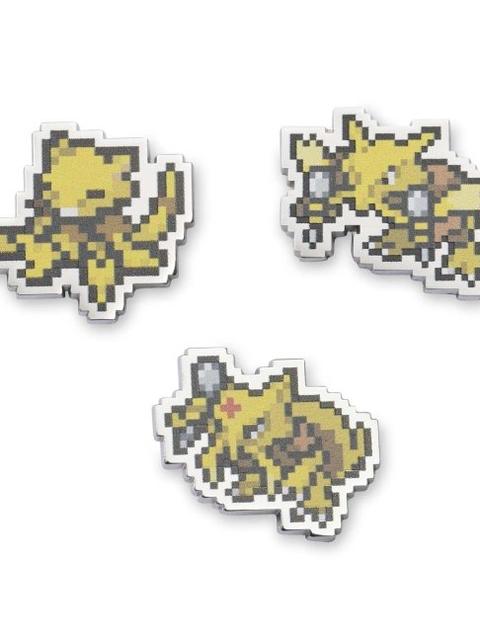 Abra, Kadabra & Alakazam Pokémon Pixel Pins (3-Pack)