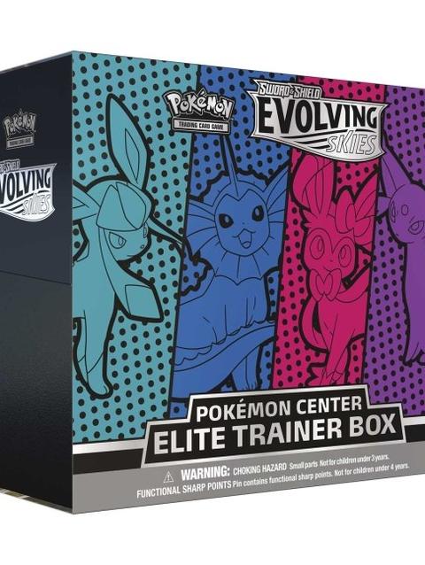 Pokémon TCG: Sword & Shield-Evolving Skies Pokémon Center Elite Trainer Box (Vaporeon, Espeon, Glaceon & Sylveon)